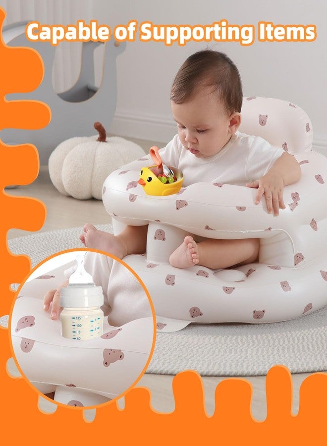 AGITVPS Inflatable Baby Seat for Babies 3-36 Months, Built in Air Pump Baby Chair Sit Me up Floor Seat for Baby, Bumbo Seat for Learning to Sit, Feeding, Camping (Bear-Surround) - Image 3