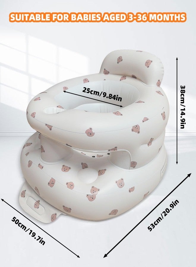 AGITVPS Inflatable Baby Seat for Babies 3-36 Months, Built in Air Pump Baby Chair Sit Me up Floor Seat for Baby, Bumbo Seat for Learning to Sit, Feeding, Camping (Bear-Surround) - Image 5