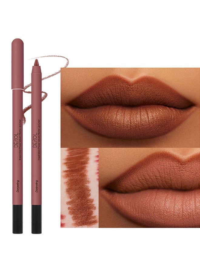 DEROL Velvet Matte Lip Liner ,Neutral Matte Nude Velvet Non-Stick Cup ,Waterproof Smooth Stain Clear Talk Cork Color Soft Spoken Slim Whirl Rotating Cutting ,Easy To Use #07 - Image 1