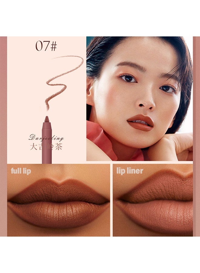 DEROL Velvet Matte Lip Liner ,Neutral Matte Nude Velvet Non-Stick Cup ,Waterproof Smooth Stain Clear Talk Cork Color Soft Spoken Slim Whirl Rotating Cutting ,Easy To Use #07 - Image 2