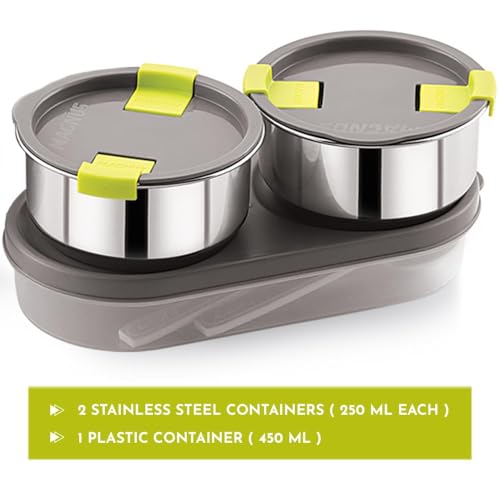 Magnus Olive 3 Lunch Box Set: Leak-Proof Stainless Steel Containers with Thermal Bag - Lunch Box for Kids and Lunch Boxes for Office Men - Airtight & Insulated Food Tiffin (950 ml) - Image 4