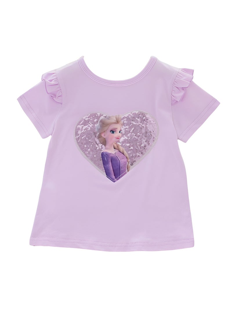 D'Daniela D' Daniela - Elsa Little Sparkle Royals T-Shirt- Purple - Image 1