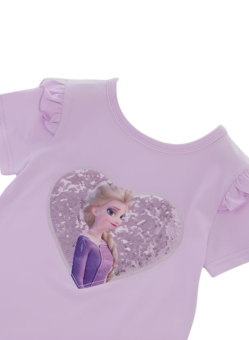 D'Daniela D' Daniela - Elsa Little Sparkle Royals T-Shirt- Purple - Image 3