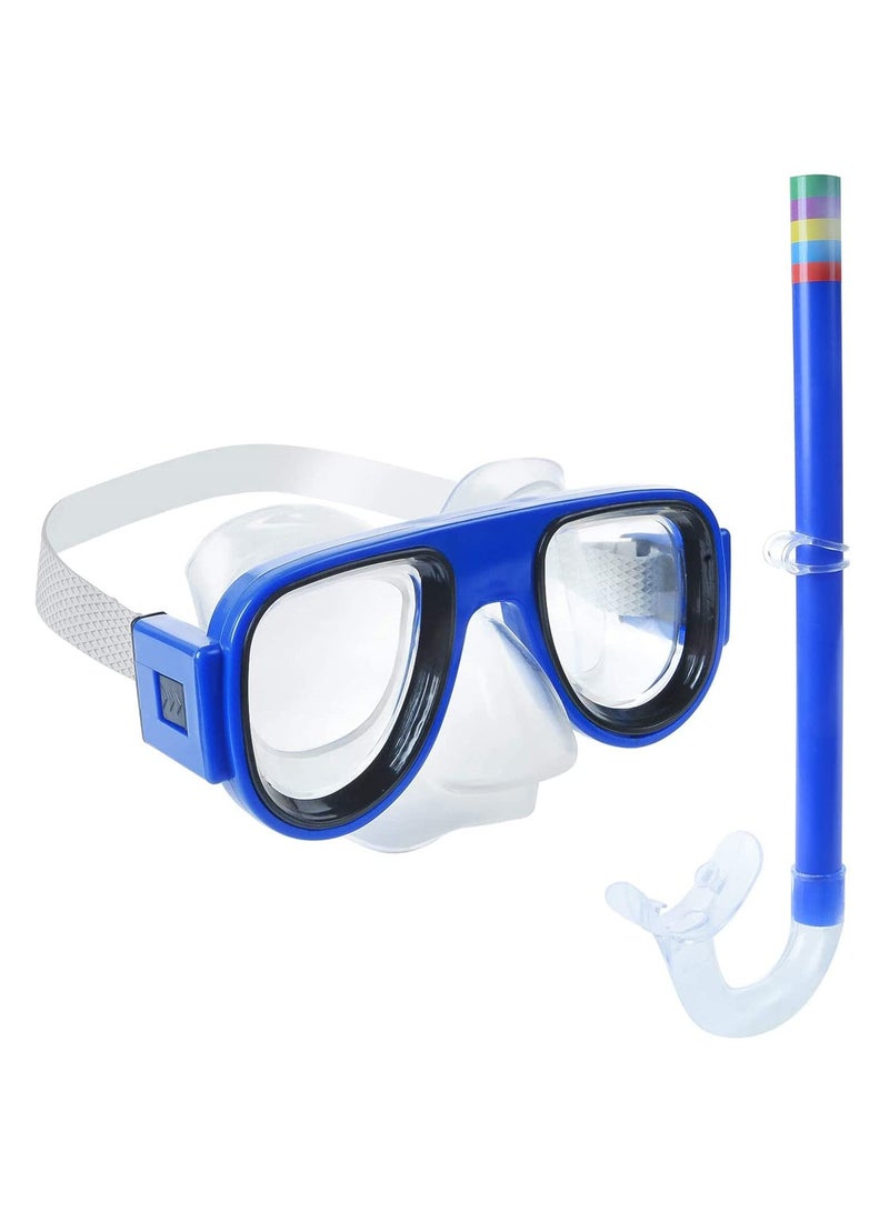 مجموعة نظارات الغوص للأطفال والشباب مع أنبوب سنوركل مقاوم للصدمات ومضاد للضباب، إكسسوارات للرياضات المائية والغوص - Image 1