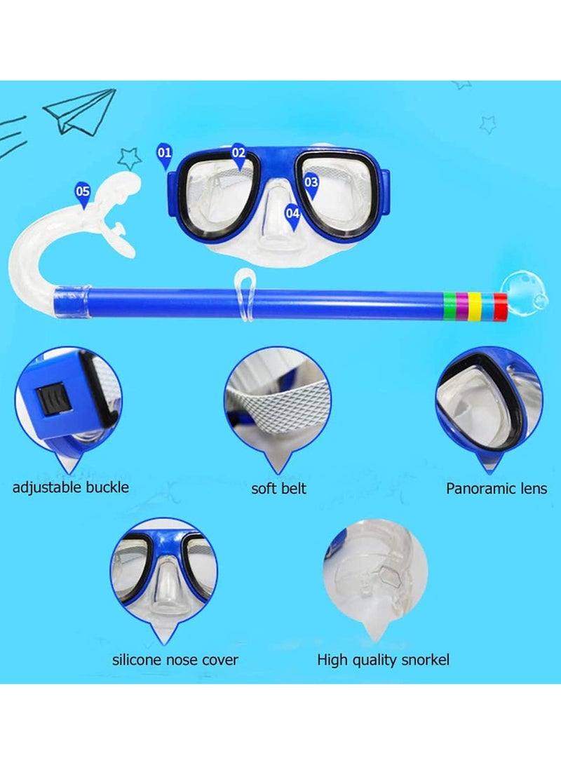 مجموعة نظارات الغوص للأطفال والشباب مع أنبوب سنوركل مقاوم للصدمات ومضاد للضباب، إكسسوارات للرياضات المائية والغوص - Image 2
