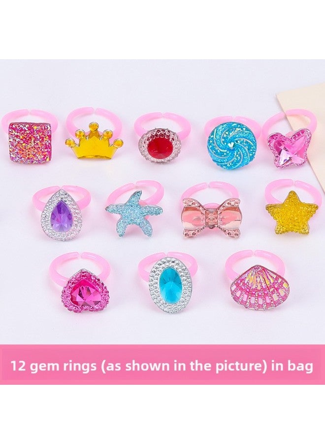Kindergarten Children's Toy Ring Small Gift Cute Children's Plastic Jewelry Ring Wholesale Multi-specification Boxed 
