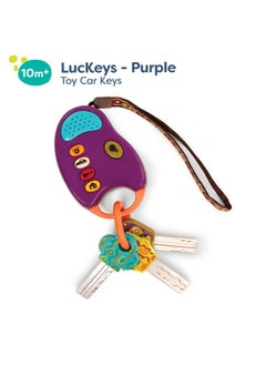 B. Toys - Toy Car Keys - Key Fob With Lights & Sounds - Interactive Baby Toy - Pretend Keys For Babies, Toddlers - 10 Months + - Funkeys - Purple  - Image 2