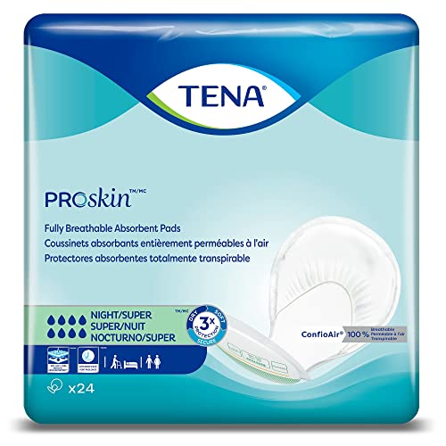 TENA ProSkin Night Super Absorbent Pads with Adjustable Tabs Night Super Absorbency Adult Diapers 48 Total 2 Pack
