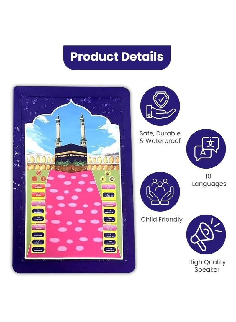 Smart electronic Islamic prayer rug for children, interactive learning in 10 languages, a fun and educational gift for children - Image 2