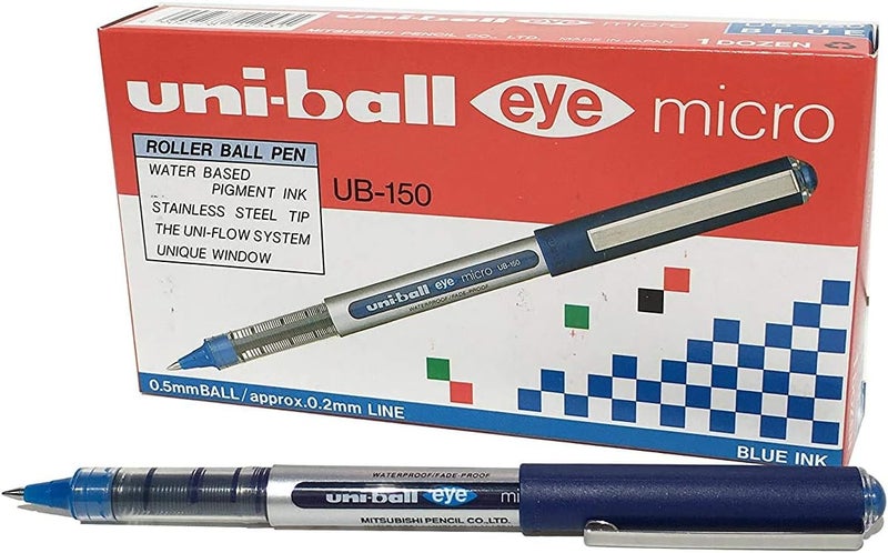 Uniball UNI-Ball Eye UB150 Roller Pen Set - Black Ink, Pack of 6 - Image 4
