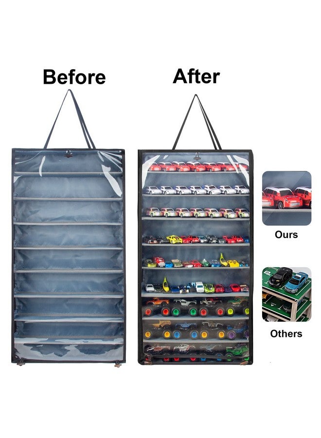 KISLANE Display Case Compatible With Toy Cars, Matchbox Cars, Monster Trucks, Dustproof Hanging Display Case For Toy Cars, Matchbox Cars, Monster Trucks (Rectangular-Black) - Image 2