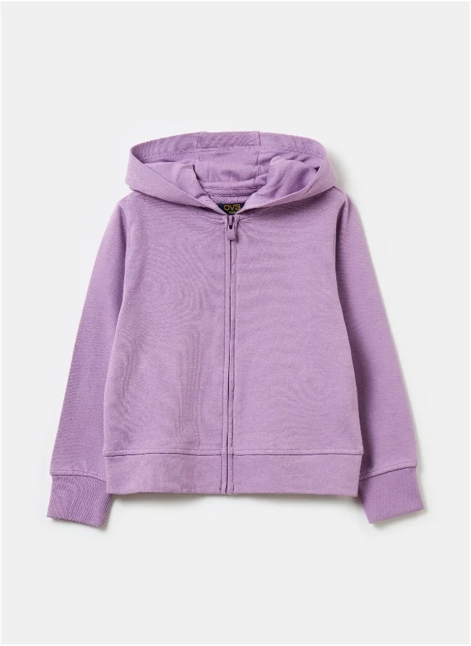 او في اس Full-zip sweatshirt in solid colour French terry