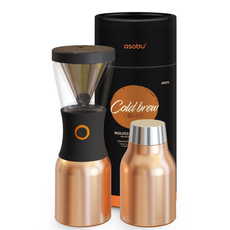 asobu Cold Brew Coffee Maker, Award-Winning 40oz Insulated Cold Brew Brewer with Portable Stainless Steel Carafe â€“ No.1 Europe Coffee Fest Winner, Leakproof, BPA-Free, Keeps Cold 24H - Image 1