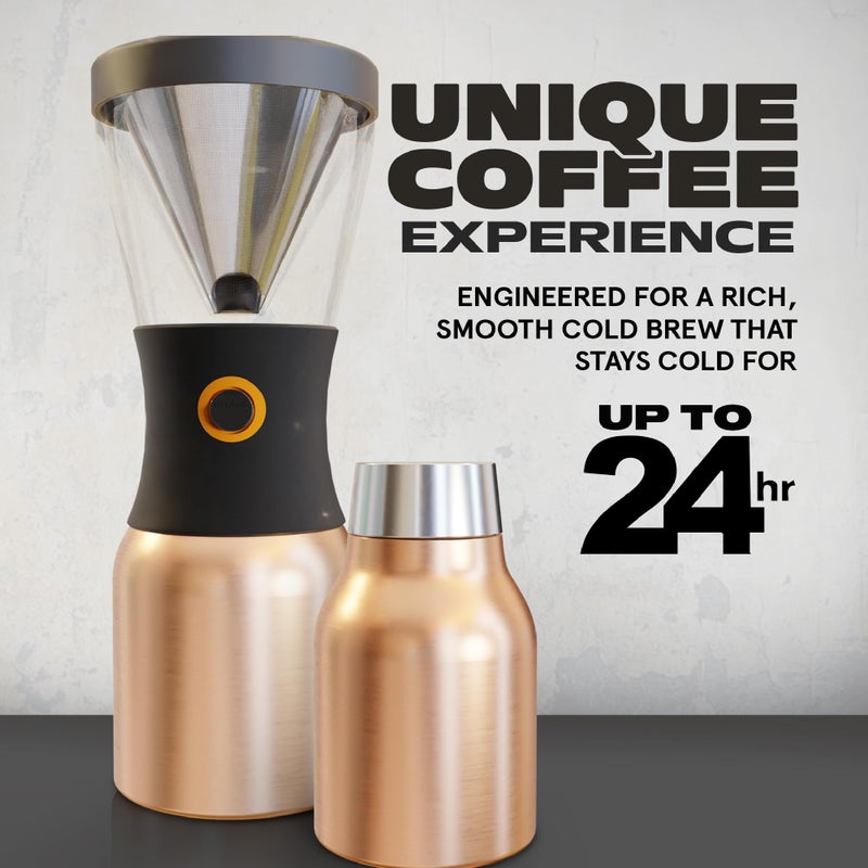 asobu Cold Brew Coffee Maker, Award-Winning 40oz Insulated Cold Brew Brewer with Portable Stainless Steel Carafe â€“ No.1 Europe Coffee Fest Winner, Leakproof, BPA-Free, Keeps Cold 24H - Image 2
