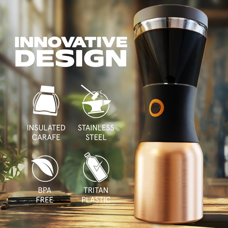 asobu Cold Brew Coffee Maker, Award-Winning 40oz Insulated Cold Brew Brewer with Portable Stainless Steel Carafe â€“ No.1 Europe Coffee Fest Winner, Leakproof, BPA-Free, Keeps Cold 24H - Image 5