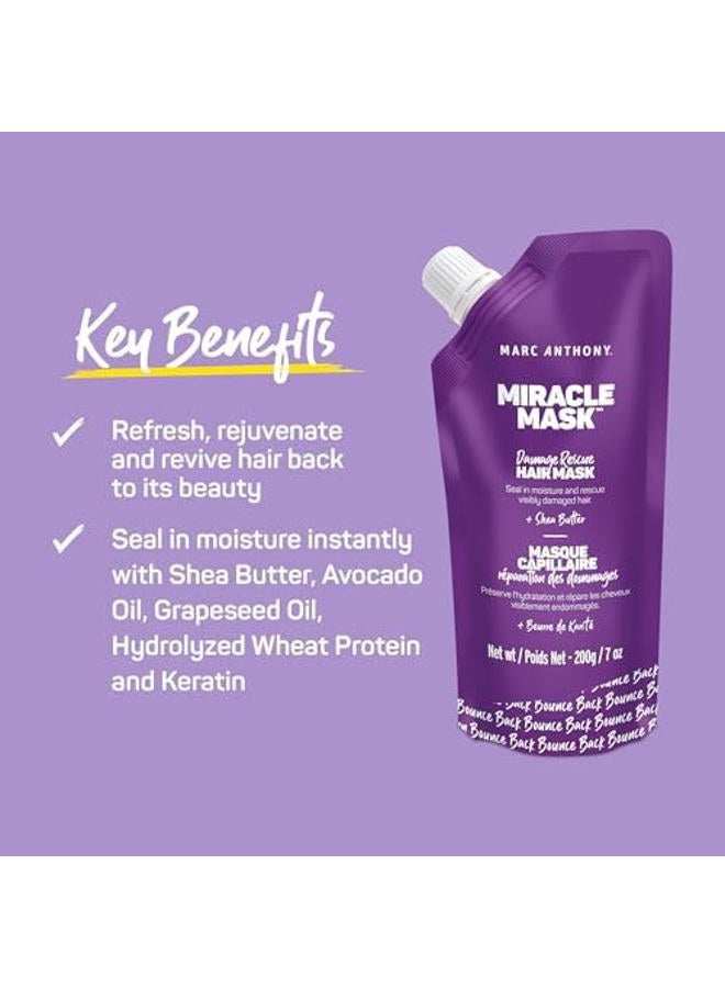 MARC ANTHONY Hair Mask for Dry Damaged Hair - Deep Conditioning Mask Protects & Nourish with Shea Butter, Avocado & Grapeseed Oils - Seal in Moisture and Rescues Visibly Damaged Hair - Sulfate Free - Image 4