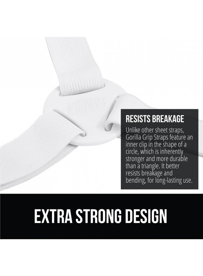 Gorilla Grip Gorilla Grip Bed Sheet Straps, Adjustable Elastic Fasteners with Metal Clips, Keep in Place Fitted Bedding Holder, Easy Install Suspenders Mattresses, Firm Tight Accessories, 4 Pack White  - Image 4