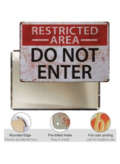STORE 2508 Store2508 Vintage Metal Tin Sign Poster – Restricted Area Do Not Enter 30x20 Cm  - Image 2