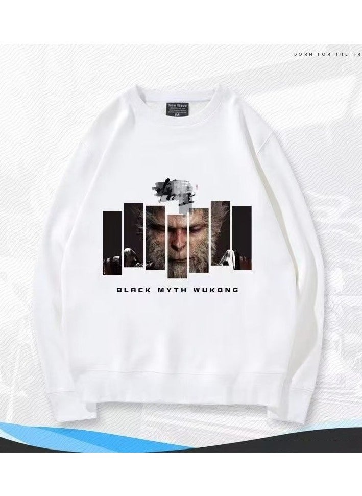 MQD Black Mythical Loose Round Neck Hoodie 
