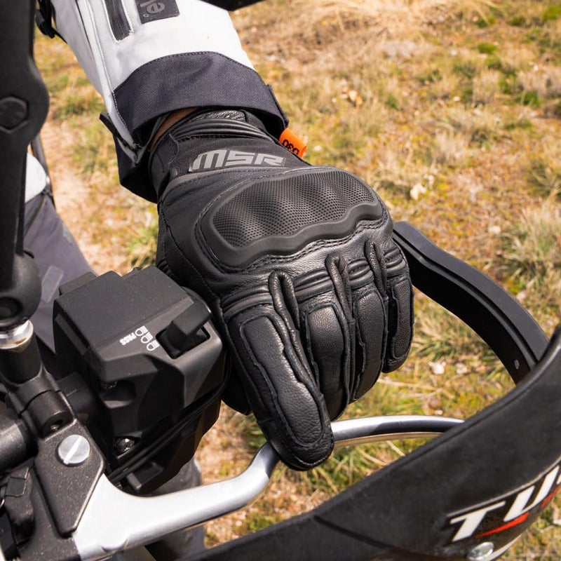 MSR Gravex Gloves w/D3O Leather Adventure/Street Motorcycle Glove (Black, XXX-Large) - Image 5