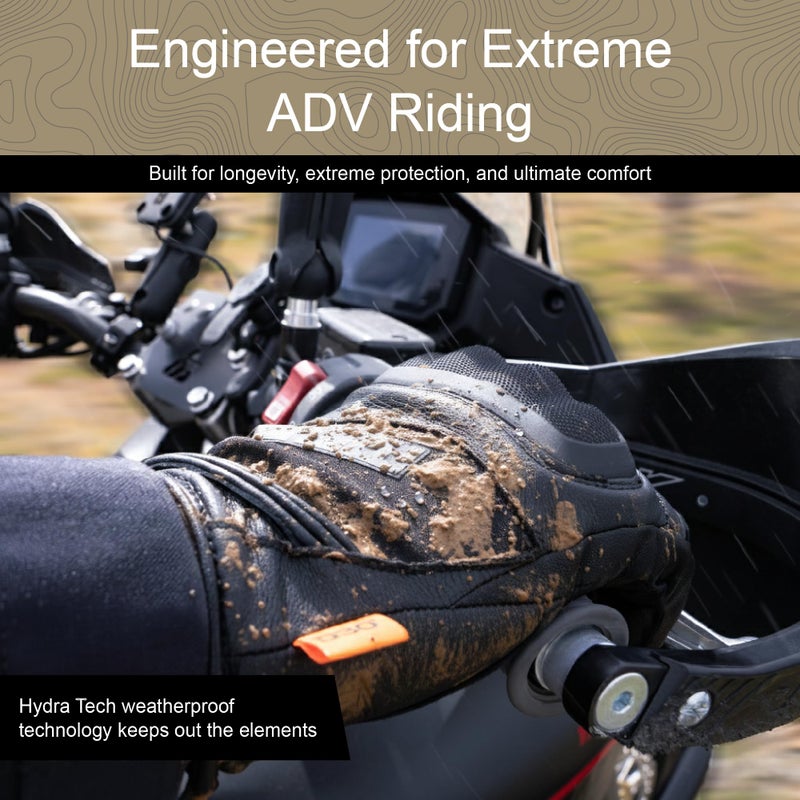 MSR Gravex Gloves w/D3O Leather Adventure/Street Motorcycle Glove (Black, XXX-Large) - Image 2