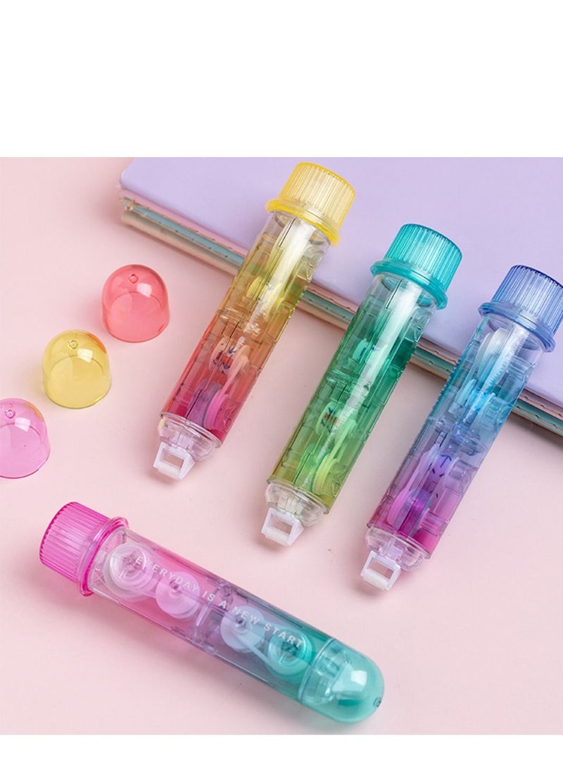 SYOSI "Correction Tape 2 in 1 Colorful Fluency Cute Quick Dry White Out Tape Pens Double-ended Pen Adhesive Tape Roller Runner Ledger Diary Error Book Modify Study Supplies Office Products Random Color 4PCS - Image 2