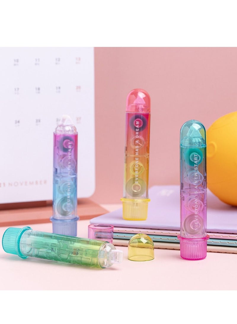 SYOSI "Correction Tape 2 in 1 Colorful Fluency Cute Quick Dry White Out Tape Pens Double-ended Pen Adhesive Tape Roller Runner Ledger Diary Error Book Modify Study Supplies Office Products Random Color 4PCS - Image 4
