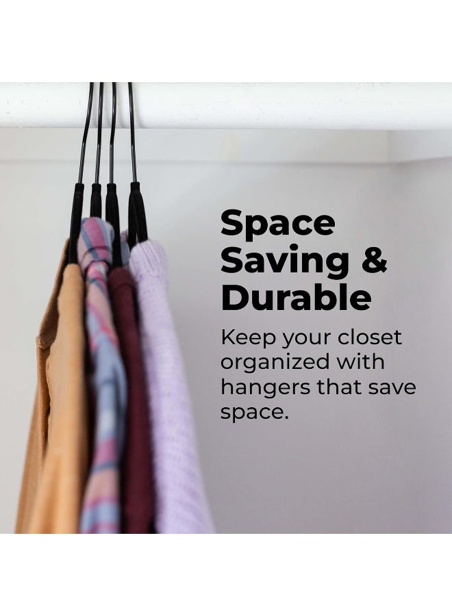 MOMENT 5-Pack Black Non-Slip Velvet Hangers 45cm With 360 Degree Rotatable Hook - Durable & Slim - Non Slip Hangers for Coat Hangers, Pant Hangers. - Image 5