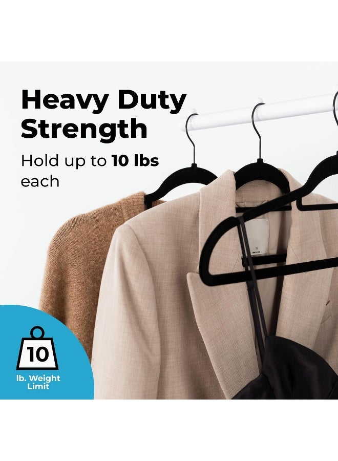 MOMENT 5-Pack Black Non-Slip Velvet Hangers 45cm With 360 Degree Rotatable Hook - Durable & Slim - Non Slip Hangers for Coat Hangers, Pant Hangers. - Image 4