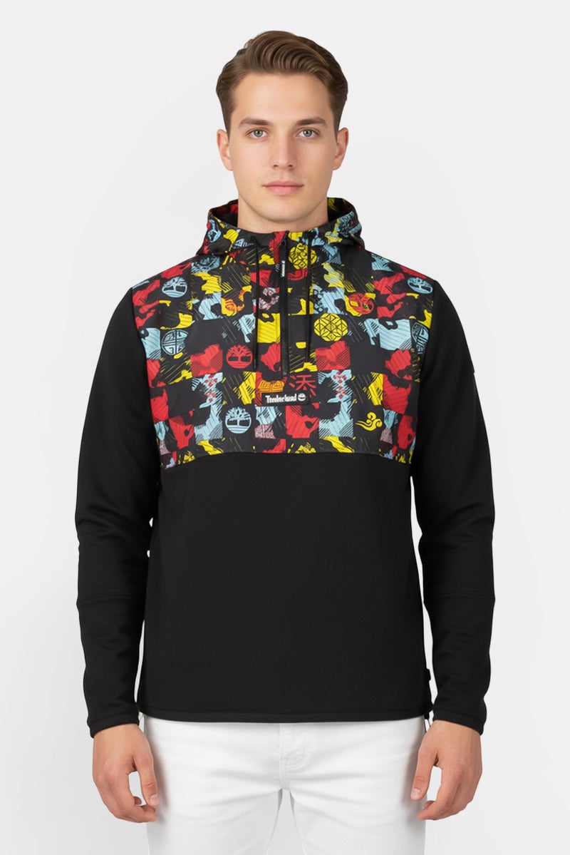 Timberland Men Graphic Print Long Sleeve Hoodie, Multicolor - Image 1