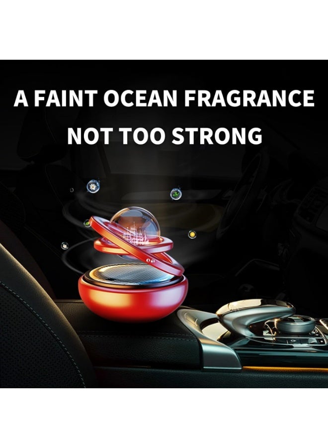 معطر هواء السيارة الطاقة الشمسية الدوارة قابلة لإعادة التعبئة منقي الهواء للسيارة الداخلية لوحة القيادة التلقائية الدوران الزينة الملحقات - Image 3