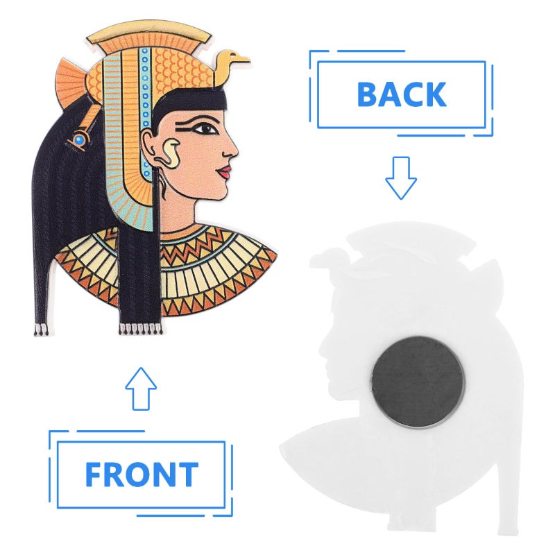 Egyptian Pharaoh Queen Resin Fridge Magnet Handmade Vintage Kitchen Decorative Souvenir - Image 4