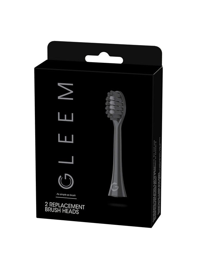 Gleem Toothbrush Replacement Brush Heads Refill, Black, 2 Count - Image 2