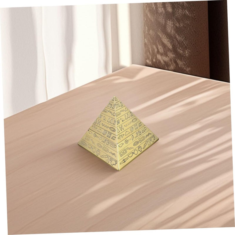 Metal Pyramid Ashtray for Office Home Desktop Decor Statue - Image 5