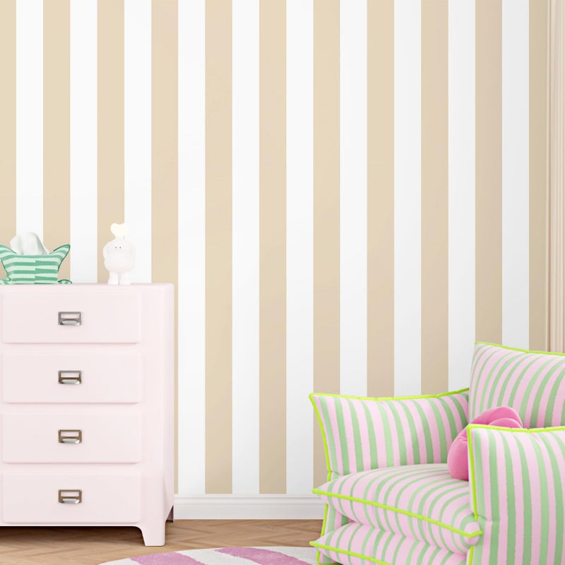 STICKEEP Neutral Striped Peel and Stick Wallpaper Self Adhesive Brown and White Wallpaper Removable Thick Striped Contact Paper for Walls Living Room Bedroom Home Decor Vinyl Roll 17.5" x 120" - Image 4