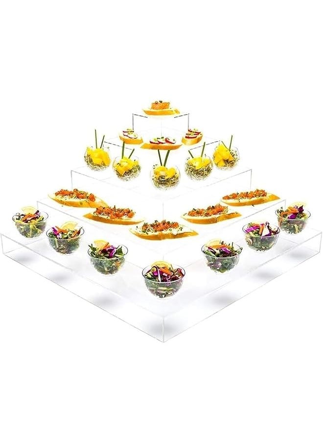 BPA Clear Acrylic Buffet Display Stand 5 Tier Pyramid  - Image 1