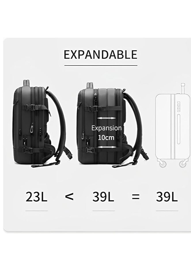 Skycare 39L Business Travel Waterproof Backpack, Multi-functional Large Capacity Expandable Computer Bag for Handheld or Shoulder Carry - Image 5