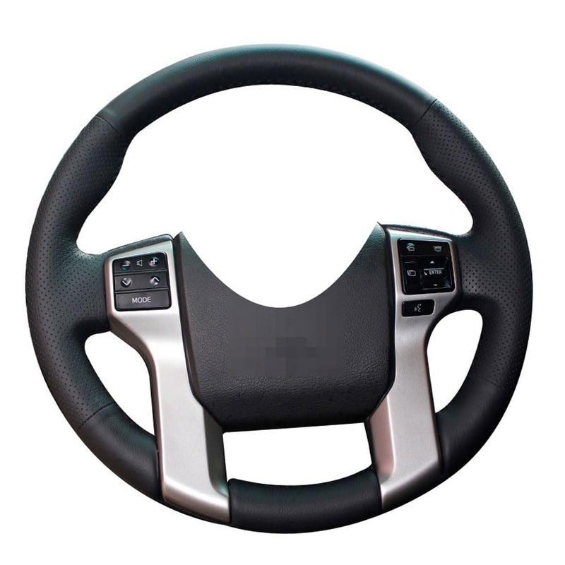 Eiseng DIY Stitch Steering Wheel Cover for Toyota Tacoma 2012-2023 / Tundra Sequoia 2010-2022 / 4Runner 2010-2024 Sew Microfiber Leather Interior Accessories (Black Thread)