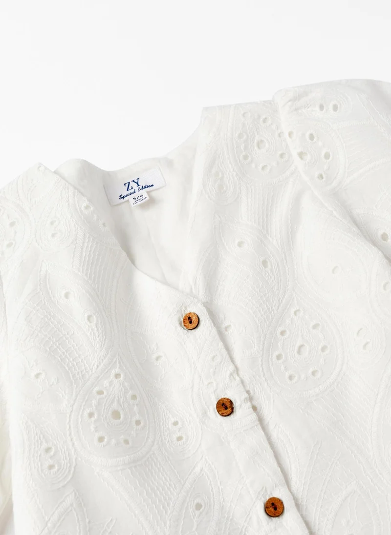 Zippy Top with English Embroidery for Girls