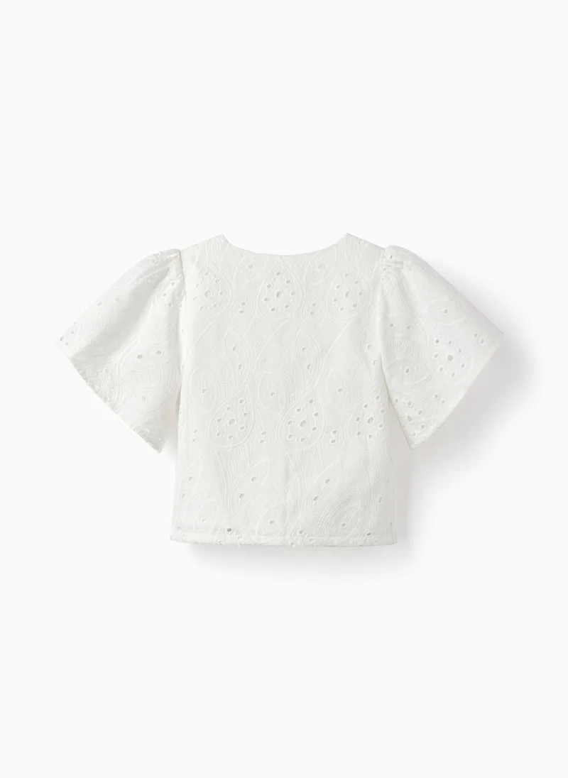 Zippy Top with English Embroidery for Girls