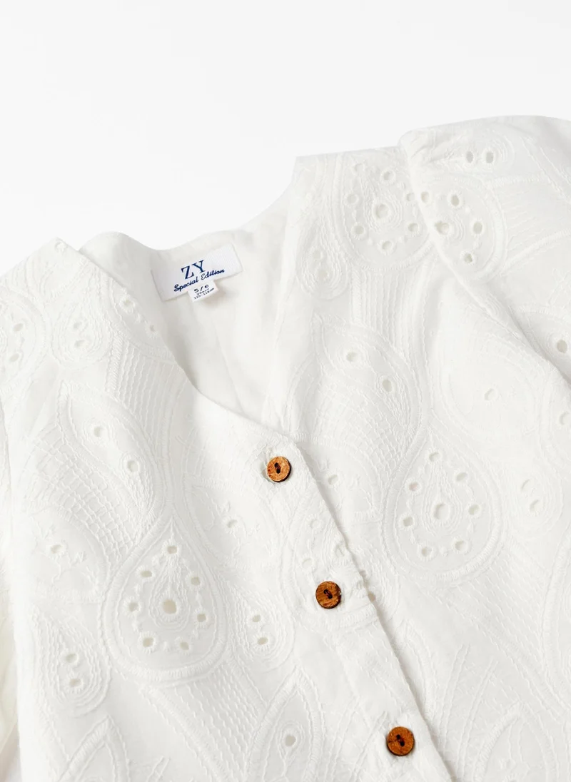 Zippy Top with English Embroidery for Girls