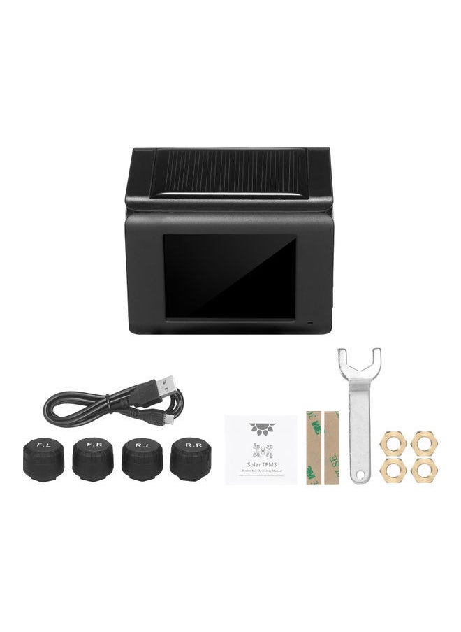 Generic - Tire Pressure Monitoring System Solar Charge With 4 External Tmps Sensor Black 18.00X4.80X13.20cm - Image 1