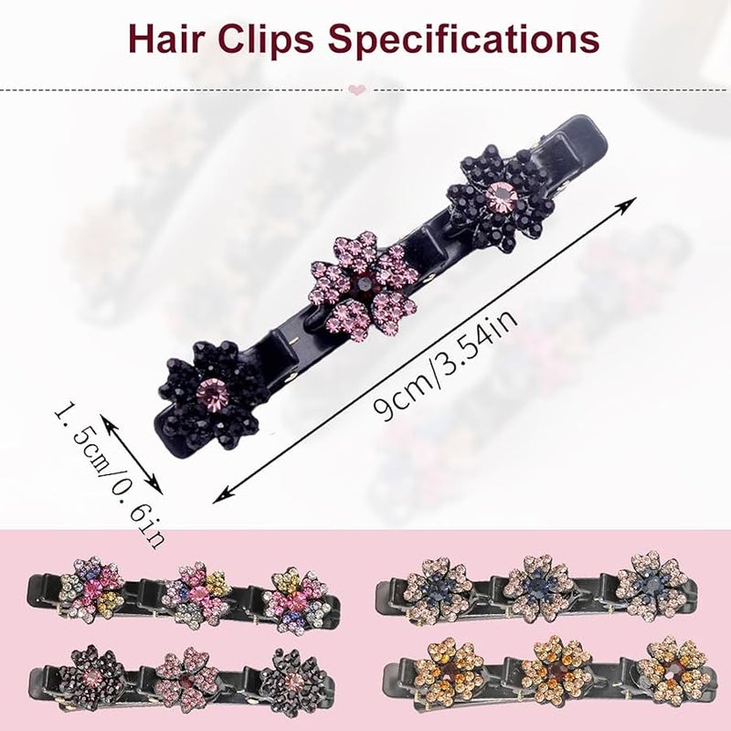 Fauppt 8 PCS Sparkling Crystal Stone Braided Hair Clips Girls,2025 Hair Clips for Women,Hair Clips for Thin Thick Curly Hair,Small Hair Clips Hair Braid Clips for Home Use (8pc) - Image 5