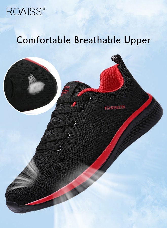 roaiss Men Stylish Low Top Sneakers, Lightweight Breathable Trainers for Men, Lace up Non Slip Sports Shoes, Shock Absorbing Athletic Shoes with Soft Lining, Suitable for Daily Wear, Running and Outdoor Activities - Image 3