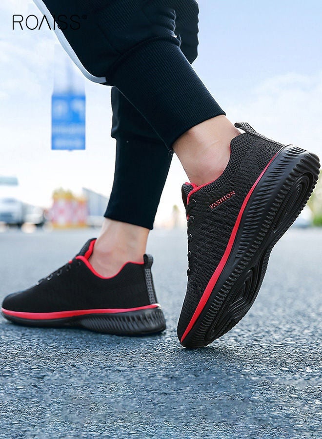 roaiss Men Stylish Low Top Sneakers, Lightweight Breathable Trainers for Men, Lace up Non Slip Sports Shoes, Shock Absorbing Athletic Shoes with Soft Lining, Suitable for Daily Wear, Running and Outdoor Activities - Image 2