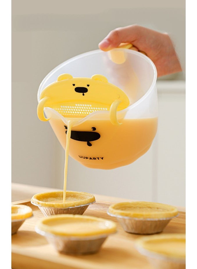 HOMESTAR 3-in-1 Egg Batter Measuring Cup With Strainer - 1L Food Grade PP Baking Mixing Bowl With Measurement Marks | Multi-Functional Spout Design For Filtering, Measuring & Mixing | Perfect For Pancakes, Cakes & Baking Needs | Durable & BPA-Free Kitchen Essential - Image 2