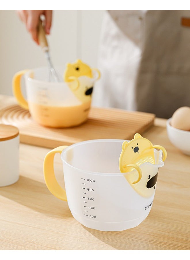 HOMESTAR 3-in-1 Egg Batter Measuring Cup With Strainer - 1L Food Grade PP Baking Mixing Bowl With Measurement Marks | Multi-Functional Spout Design For Filtering, Measuring & Mixing | Perfect For Pancakes, Cakes & Baking Needs | Durable & BPA-Free Kitchen Essential - Image 1