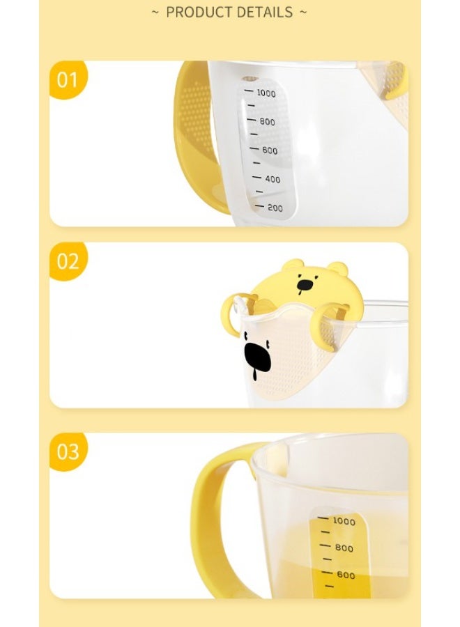 HOMESTAR 3-in-1 Egg Batter Measuring Cup With Strainer - 1L Food Grade PP Baking Mixing Bowl With Measurement Marks | Multi-Functional Spout Design For Filtering, Measuring & Mixing | Perfect For Pancakes, Cakes & Baking Needs | Durable & BPA-Free Kitchen Essential - Image 5