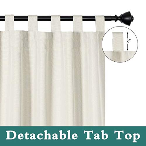 LORDTEX Indoor/Outdoor Curtains - Waterproof Tab Top Patio Curtains Sun Blocking Set of 2 Panels Thermal Insulated Curtain for Porch, Pergola, Cabana, Gazebo, 52 x 84 inch, Vanilla - Image 3