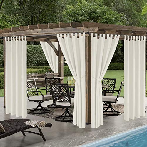 LORDTEX Indoor/Outdoor Curtains - Waterproof Tab Top Patio Curtains Sun Blocking Set of 2 Panels Thermal Insulated Curtain for Porch, Pergola, Cabana, Gazebo, 52 x 84 inch, Vanilla - Image 4